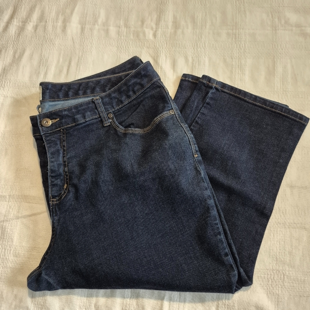 St John's Bay women's 20W crop jeans dark wash, VGUC